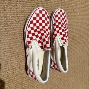 Vans Kids Red Checkered Slip-On Shoes
